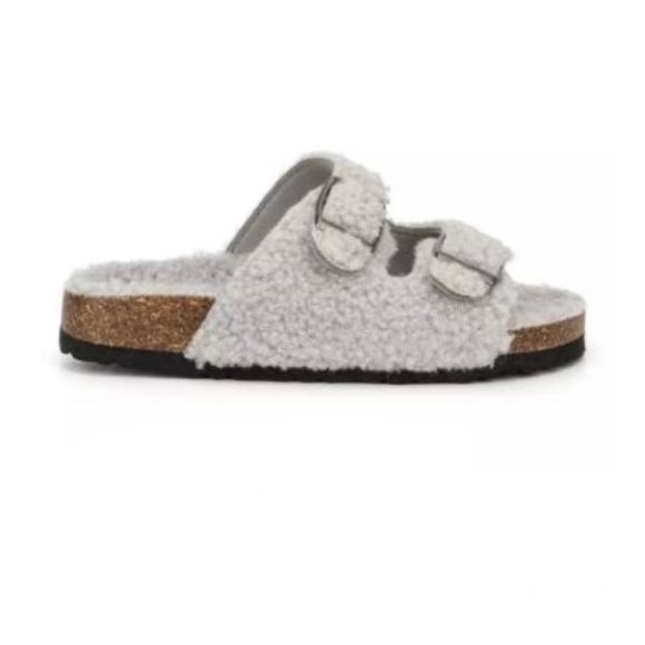 Olivia Miller Girl’s Cloud Lounge Sandals Faux Fur Gray Size 2 - Picture 2 of 7